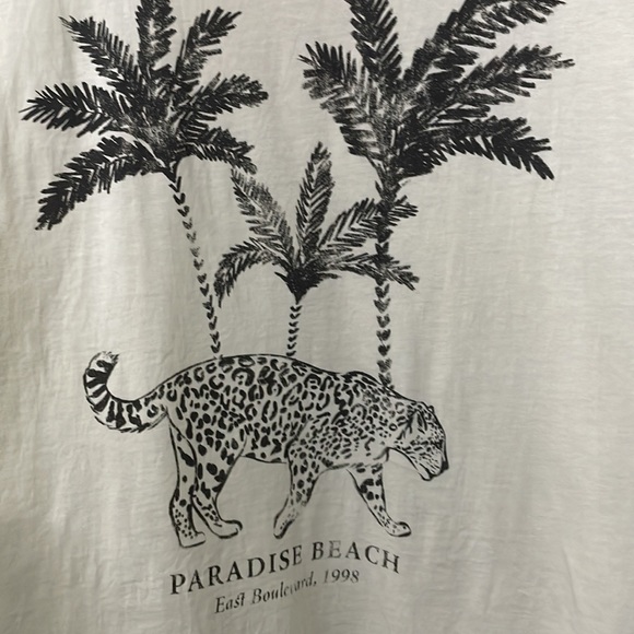 H&M cream/paradise beach cotton T-shirt | NWOT - Picture 9 of 11